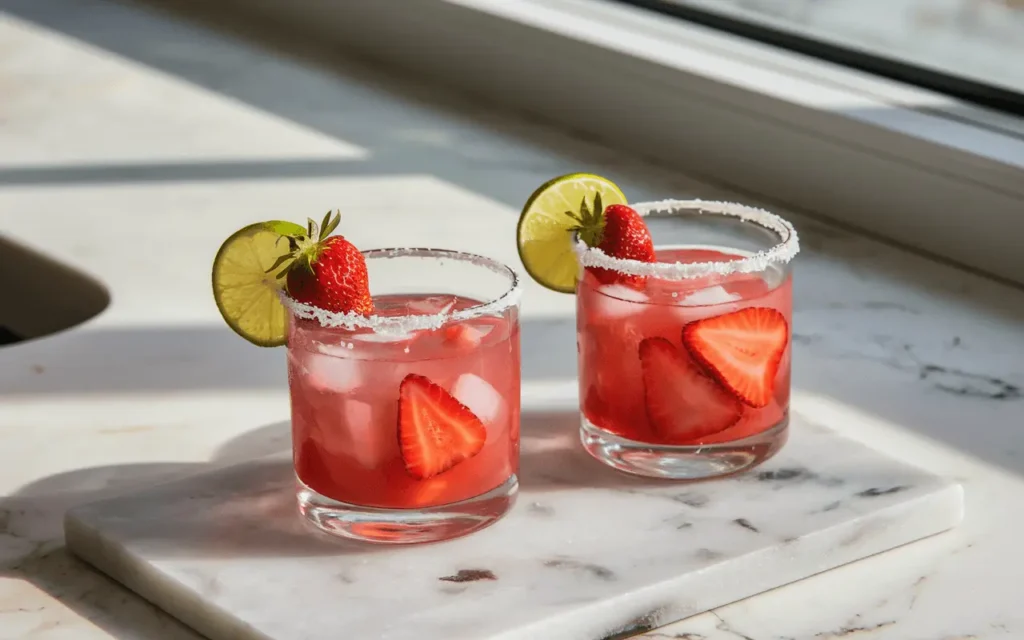 strawberry margarita on the rocks recipe